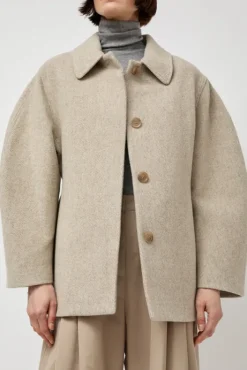Sale Hourglass Half Coat in Beige Jackets & Outerwear|Clothing