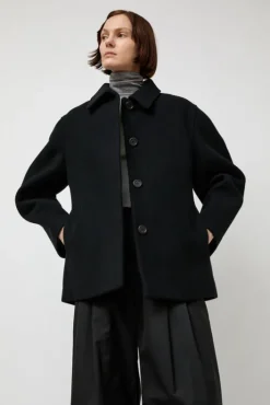 Sale Hourglass Half Coat in Black Collections|Jackets & Outerwear