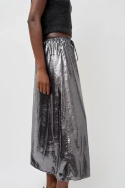 Hot Inez Skirt in Silver Pony Hair Collections|Skirts