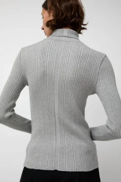 Outlet Inner Pleats Pola Knit in Grey Collections|Sweaters