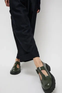 Clearance Jackie T-Strap in Olive Collections|Clogs And Shoes