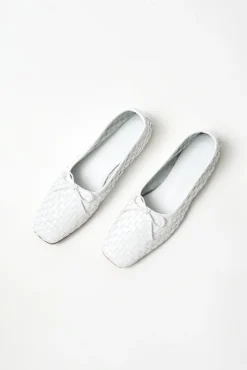 New Jada Woven Ballet Flat in White Clogs And Shoes