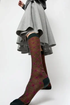 Online Knee High Clover Patterned Socks in Cipresso Holiday Gift Guide|Collections