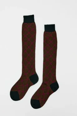 Online Knee High Clover Patterned Socks in Cipresso Holiday Gift Guide|Collections
