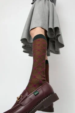 Online Knee High Clover Patterned Socks in Cipresso Holiday Gift Guide|Collections
