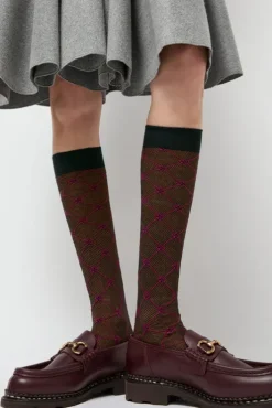 Online Knee High Clover Patterned Socks in Cipresso Holiday Gift Guide|Collections