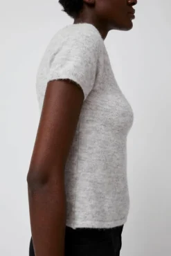 Clearance Kotte Alpaca Short Sleeve Knit in Gray Collections|Sweaters