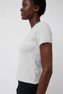 Clearance Kotte Alpaca Short Sleeve Knit in Gray Collections|Sweaters