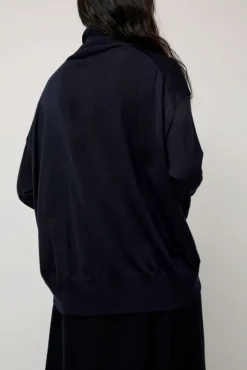 New La Base Turtleneck in Navy Sweaters|Clothing