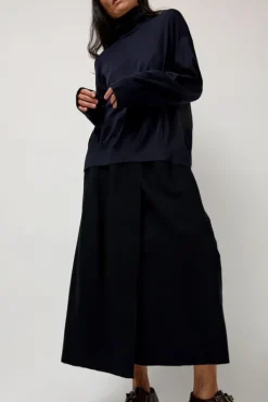 New La Base Turtleneck in Navy Sweaters|Clothing