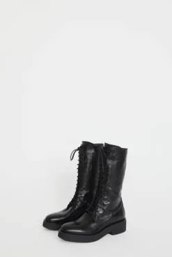 Online Lace Up Crepe Sole Boot in Nero Collections|Clogs And Shoes