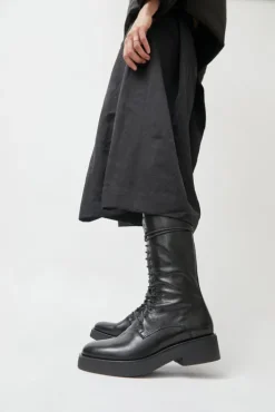 Online Lace Up Crepe Sole Boot in Nero Collections|Clogs And Shoes