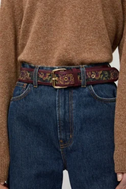 Fashion La Hydra Chic Belt in Kanin and Bordeaux Belts|Accessories