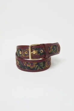 Fashion La Hydra Chic Belt in Kanin and Bordeaux Belts|Accessories