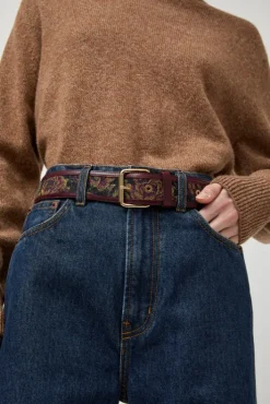 Fashion La Hydra Chic Belt in Kanin and Bordeaux Belts|Accessories