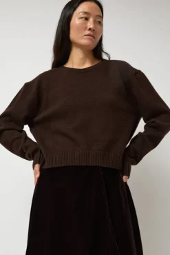 Hot Lambswool Two Holes Solid Pullover in Brown Sweaters|Clothing