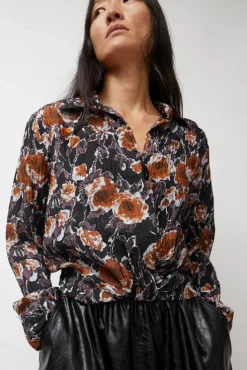 Online Lana Top in Gold Roses Collections|Tops