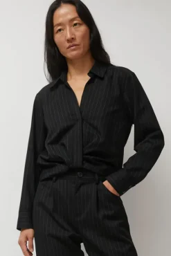 Online Lana Top in Midnight Pinstripe Collections|Tops