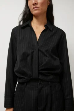Online Lana Top in Midnight Pinstripe Collections|Tops