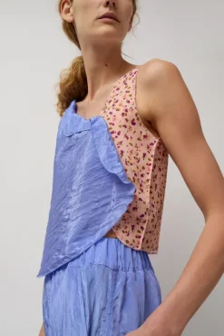Discount Latrix Top in Blue Collections|Tops