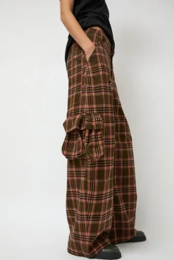 Online Lawn Cargo in Pink Brown Plaid Shorts & Pants|Clothing