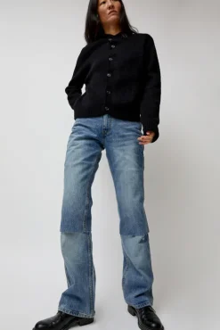 Online Layered Denim Jeans in Washed Blue Denim|Shorts & Pants