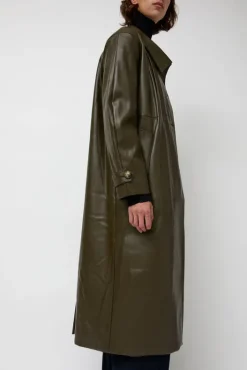 New Leather Scarf Trench in Khaki Jackets & Outerwear|Clothing