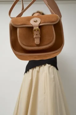 Sale Le Flavin Velours Bag in Crepi and Caramel Bags|Accessories