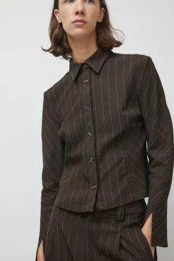 New Linn Shirt in Brown Stripe Collections|Tops