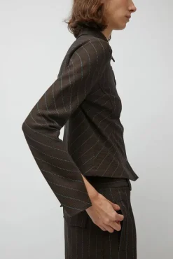 New Linn Shirt in Brown Stripe Collections|Tops