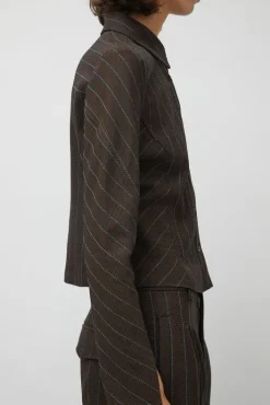 New Linn Shirt in Brown Stripe Collections|Tops