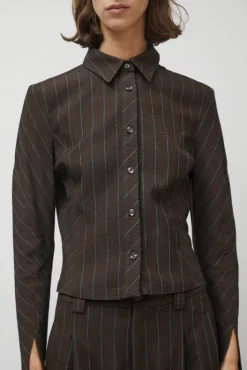 New Linn Shirt in Brown Stripe Collections|Tops