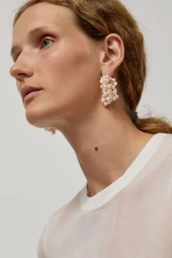 New Logo Pearl Cluster Earrings in White Holiday Gift Guide|Jewelry & Watches