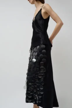 Hot Long Sequin Skirt in Black Holiday Gift Guide|Skirts