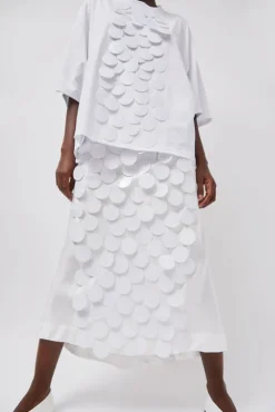 Sale Long Sequin Skirt in White Skirts|Clothing
