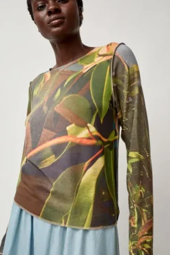 Clearance Long Sleeve Top in Tropical Tops|Clothing