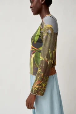 Clearance Long Sleeve Top in Tropical Tops|Clothing