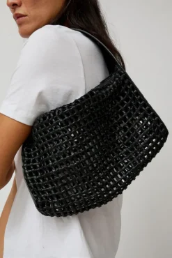 Outlet Macrame Mesh Bag in Black Bags|Accessories