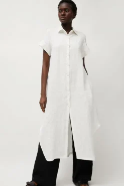 Discount Mandu Short Sleeve Dress in White Dresses|Clothing