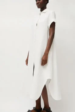 Discount Mandu Short Sleeve Dress in White Dresses|Clothing