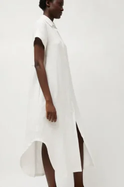 Discount Mandu Short Sleeve Dress in White Dresses|Clothing