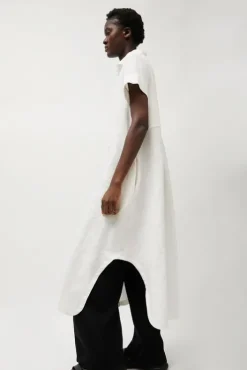 Discount Mandu Short Sleeve Dress in White Dresses|Clothing