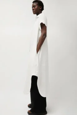 Discount Mandu Short Sleeve Dress in White Dresses|Clothing