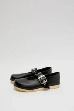 New Maryjane Clog on Flat Bendable Base in Jet Collections|Clog Sandals And Shoes