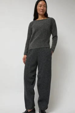 Hot Melange Wool Blend Curve Pants in Grey Shorts & Pants|Clothing