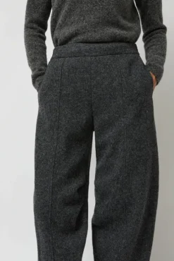 Hot Melange Wool Blend Curve Pants in Grey Shorts & Pants|Clothing