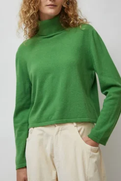 Outlet Merino Turtleneck Sweater in Herba Sweaters|Clothing