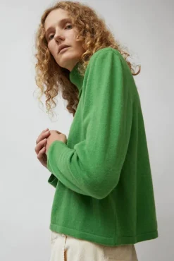 Outlet Merino Turtleneck Sweater in Herba Sweaters|Clothing