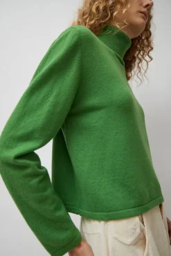 Outlet Merino Turtleneck Sweater in Herba Sweaters|Clothing