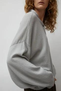 Discount Merino Wool Cardigan in Pearl Grey Sweaters|Clothing